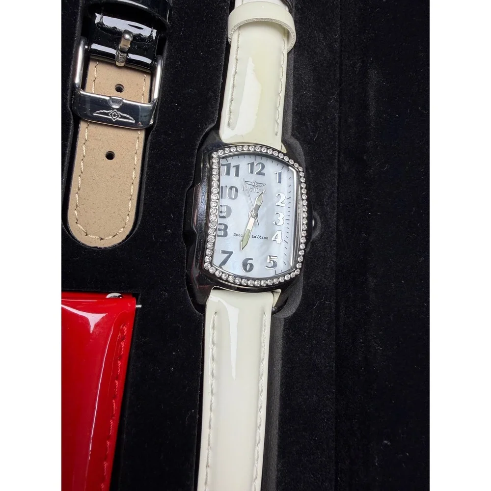 Invicta Lupah Special Edition Women Watch Set Mother of Pearl 3 Straps 13612 NEW